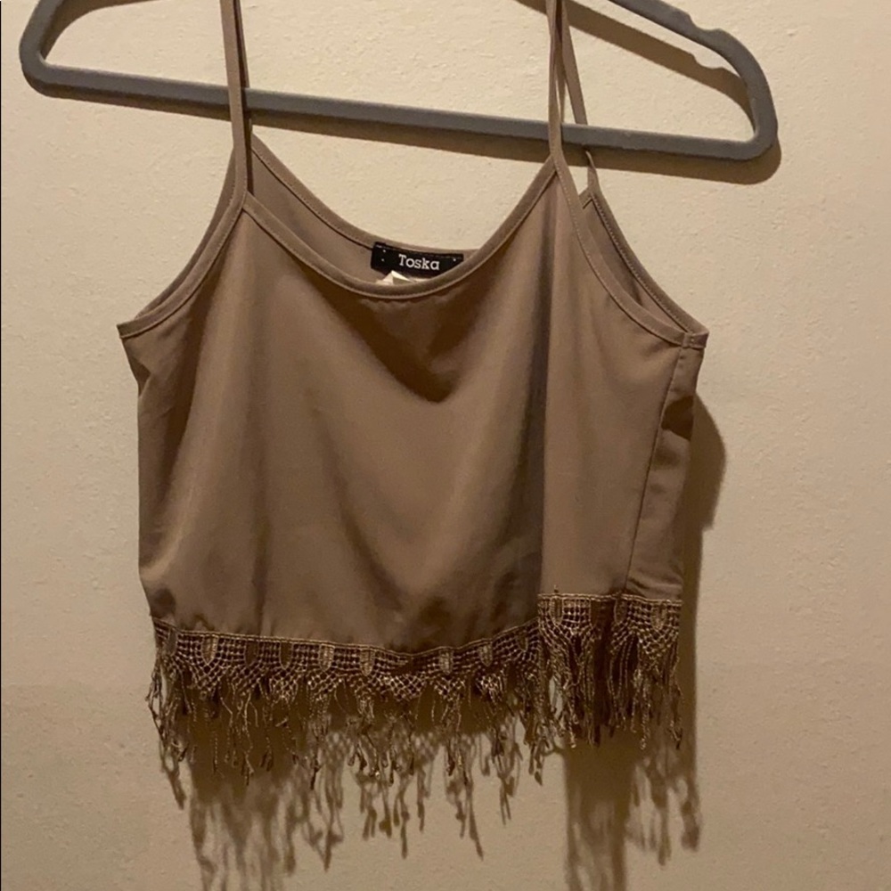 Tan soft dressy crop